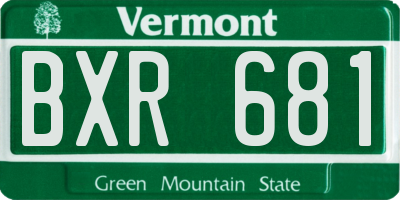 VT license plate BXR681