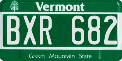 VT license plate BXR682