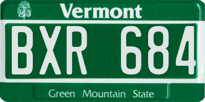VT license plate BXR684