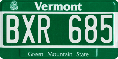VT license plate BXR685