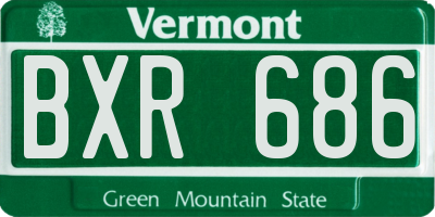 VT license plate BXR686