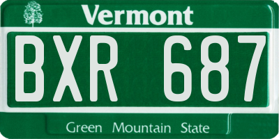 VT license plate BXR687