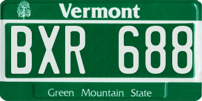 VT license plate BXR688