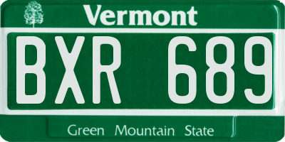 VT license plate BXR689