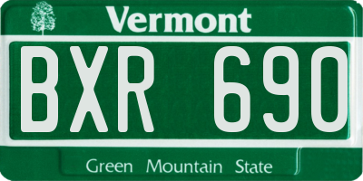 VT license plate BXR690