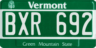 VT license plate BXR692