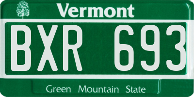 VT license plate BXR693