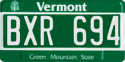 VT license plate BXR694