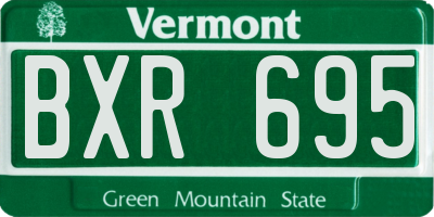 VT license plate BXR695