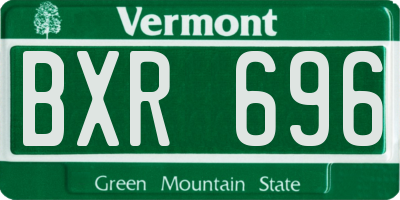 VT license plate BXR696