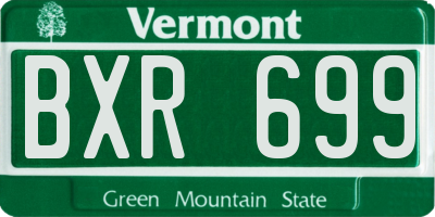 VT license plate BXR699