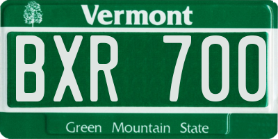 VT license plate BXR700