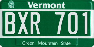 VT license plate BXR701