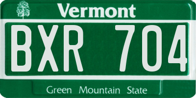 VT license plate BXR704