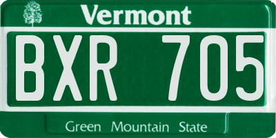 VT license plate BXR705