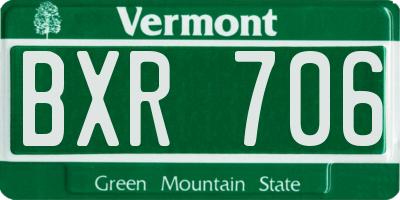 VT license plate BXR706