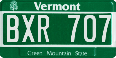 VT license plate BXR707