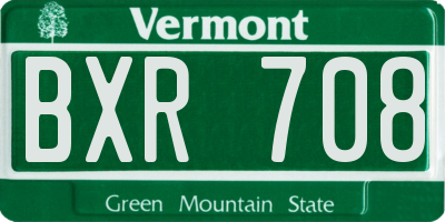 VT license plate BXR708