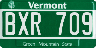 VT license plate BXR709