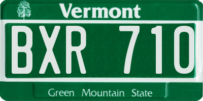 VT license plate BXR710