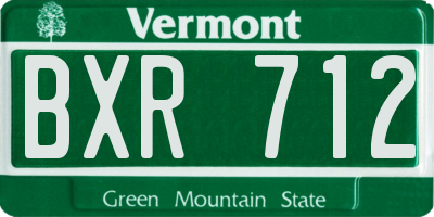 VT license plate BXR712
