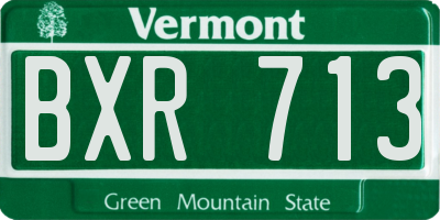 VT license plate BXR713