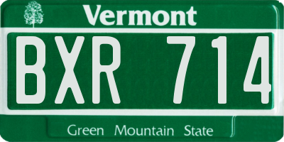 VT license plate BXR714