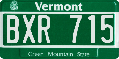 VT license plate BXR715