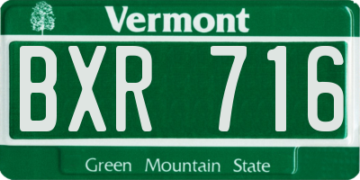 VT license plate BXR716