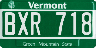 VT license plate BXR718
