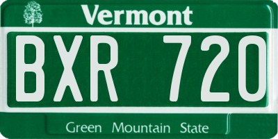 VT license plate BXR720