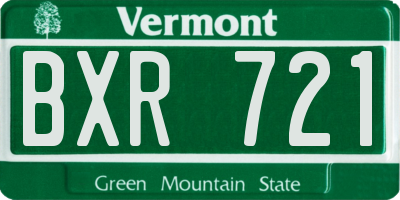 VT license plate BXR721