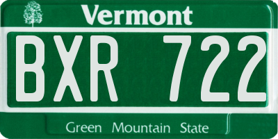 VT license plate BXR722