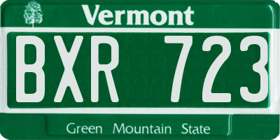 VT license plate BXR723