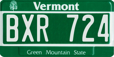 VT license plate BXR724