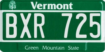VT license plate BXR725
