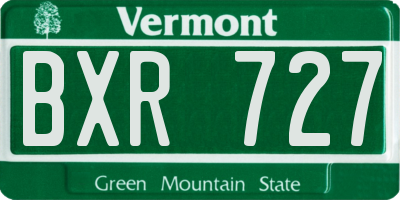 VT license plate BXR727