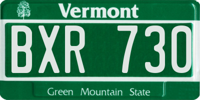 VT license plate BXR730