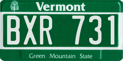 VT license plate BXR731
