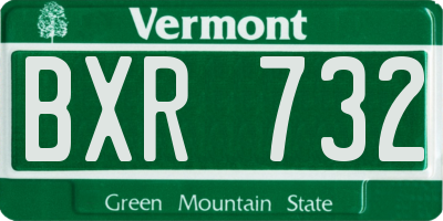 VT license plate BXR732