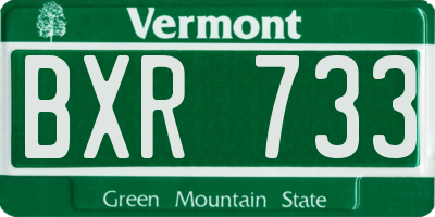 VT license plate BXR733