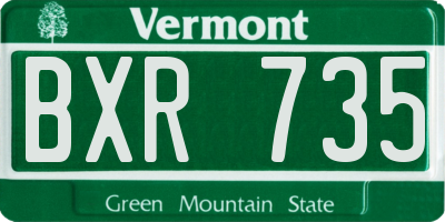 VT license plate BXR735