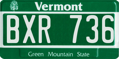 VT license plate BXR736