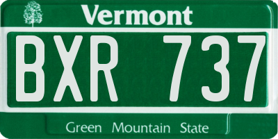 VT license plate BXR737
