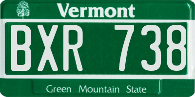 VT license plate BXR738