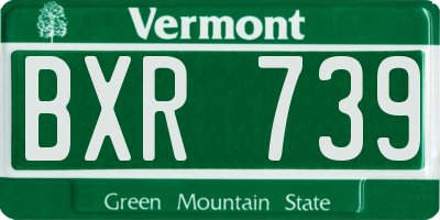 VT license plate BXR739