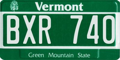 VT license plate BXR740