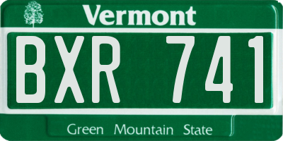 VT license plate BXR741