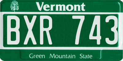 VT license plate BXR743