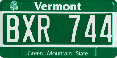 VT license plate BXR744